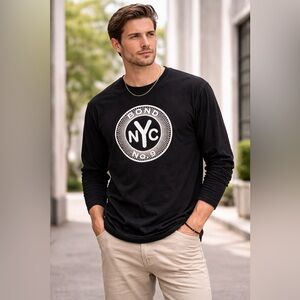 Bond NYC No. 9 Long Sleeve Graphic Tee Black Size M